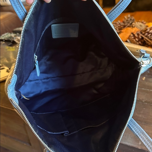 Blue and Gray Coach Laura Signature Tote Bag - Picture 8 of 12